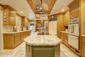 Safari Green Granite Island with Bevel Edge