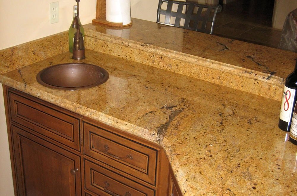 Granite Wetbar with Copper Topmount Sink