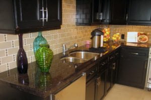 Maroon Cohiba Granite with Undermount Sink & Long Bevel Edge