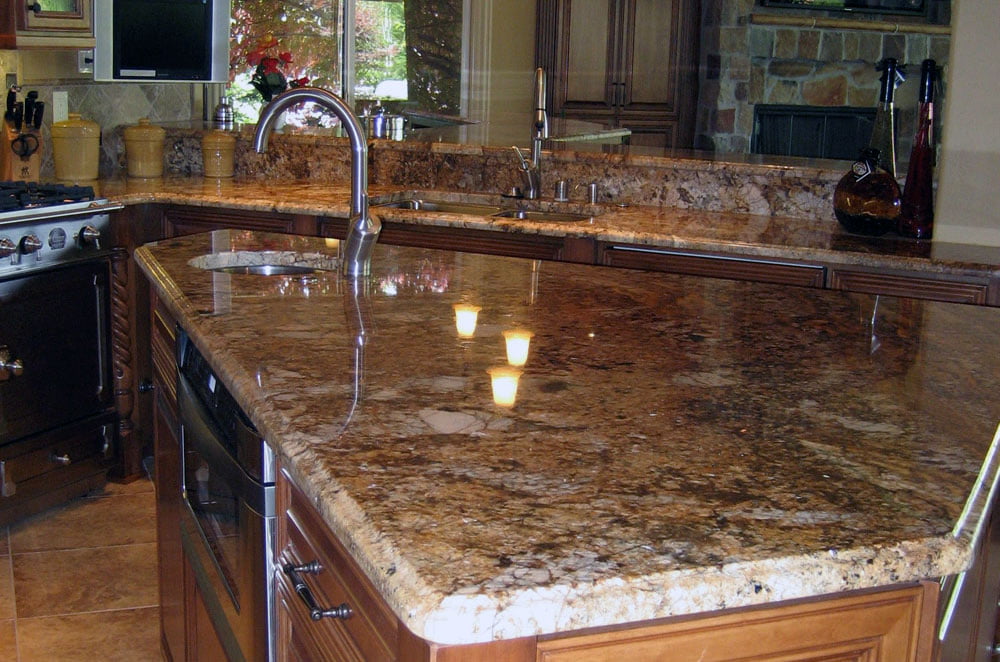 Granite Kitchen with Raised Bar and Ogee Eased Edge
