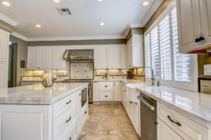 Taj Mahal Quartzite Kitchen with Apron Sink