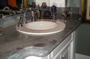 Quartzite Topmount Sink with Ogee Waterfall Edge