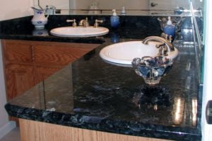 Labrador Azul Granite Double Vanity with Diamond Edge