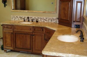 Granite Double Vanity with Ogee Eased Edge