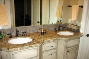Granite Double Vanity with Double Radius Edge