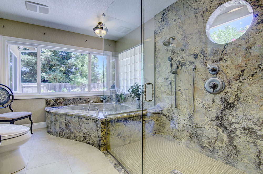 Granite Tub & Shower with Window Inserts