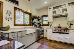 Taj Mahal Quartzite Kitchen with Apron Sink