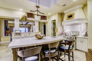 Taj Mahal Quartzite Kitchen with Double Eased Edge