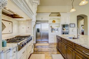 Snowfall Granite Kitchen with Baldwin Edge