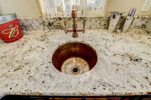 Snowfall Granite Bar with Undermount Copper Sink