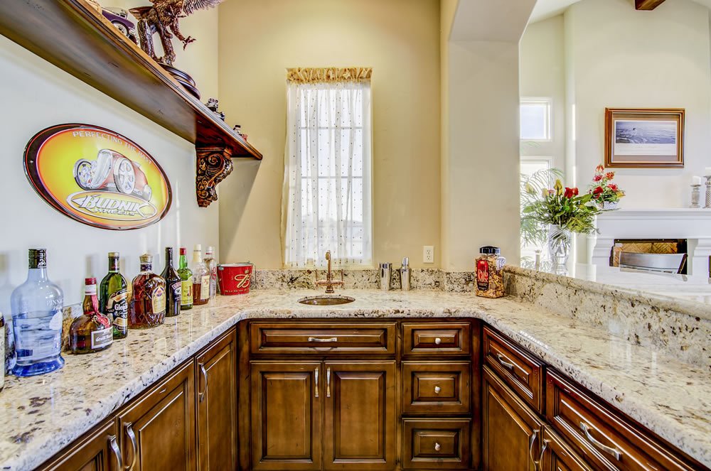 Snowfall Granite Bar with Undermount Copper Sink