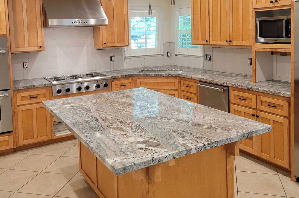Monte Cristo Granite Kitchen with Double Eased Edge