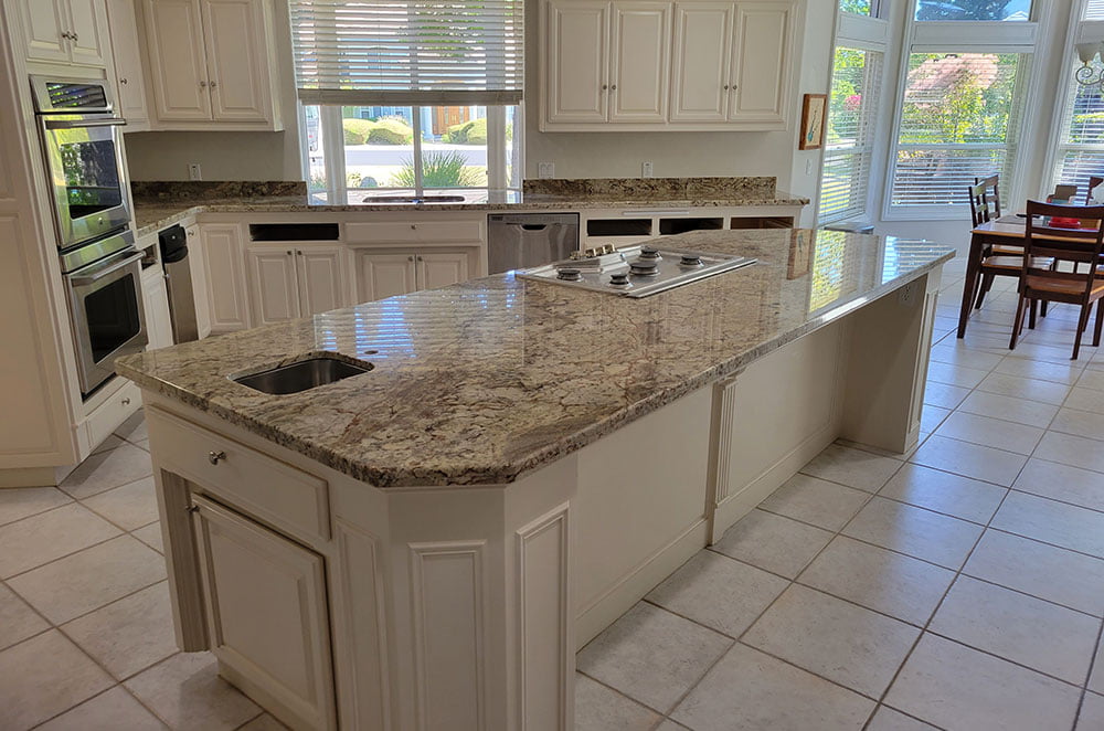 Typhoon Bordeaux Granite Kitchen with Double Eased Edge
