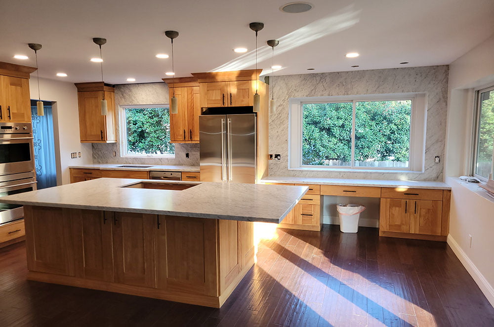 Marble Kitchen with Window Surround and Double Eased Edge