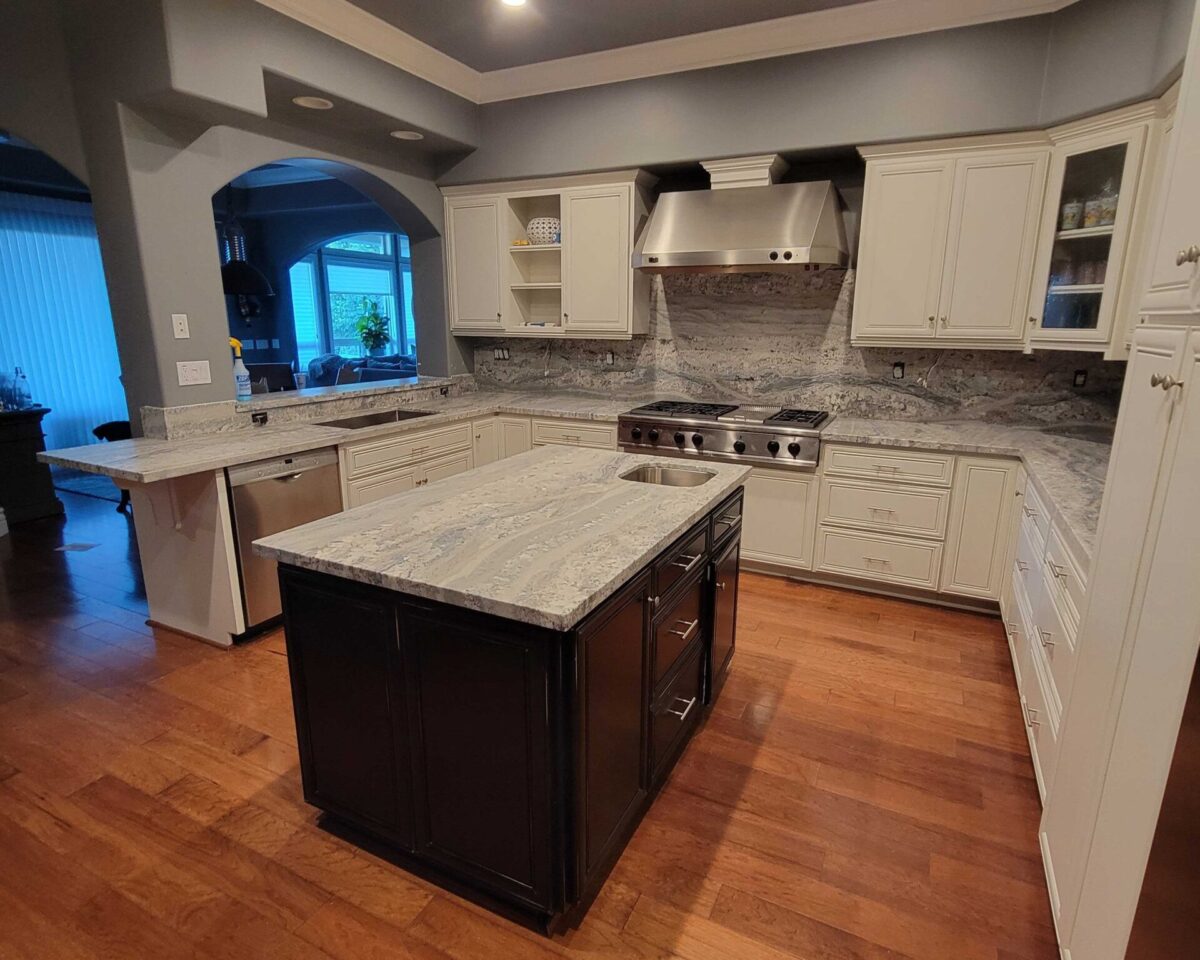 white granite countertop